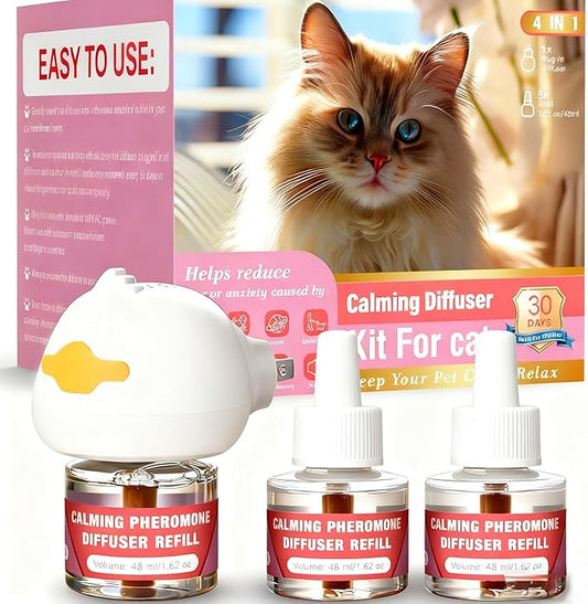 Cat Calming Diffuser, pheromone Diffuser Calming for Cats, Effectively relieves Stress, Calming Diffuser for Cats, Reduces The Fight Against Spraying and Scratches