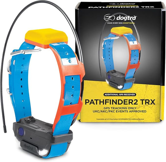 Dogtra Pathfinder 2 TRX Additional Receiver Only Dog GPS Tracker LED Light Blue Collar SmartWatch Compatible Rechargeable Waterproof Free Offline Maps No Monthly Subscription Smartphone Required