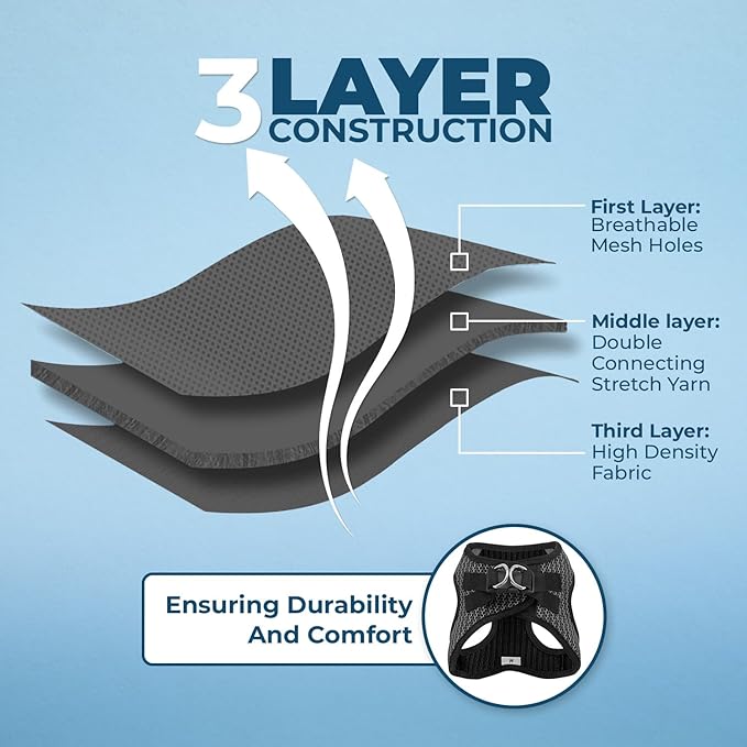 Voyager Step-in Air All Weather Mesh Harness and Reflective Dog 5 ft Leash Combo with Neoprene Handle, for Small, Medium and Large Breed Puppies by Best Pet Supplies - Gray (2-Tone), S