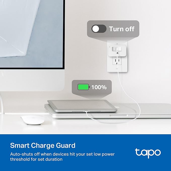 TP-Link 𝗧𝗮𝗽𝗼 Smart Plug Wi-Fi Mini, Energy Monitoring, Compatible with Alexa & Google Home & Samsung SmartThings, Timer, 15A/1800W Max, ETL Certified, 2.4G Wi-Fi Only, Tapo P115(4-Pack)