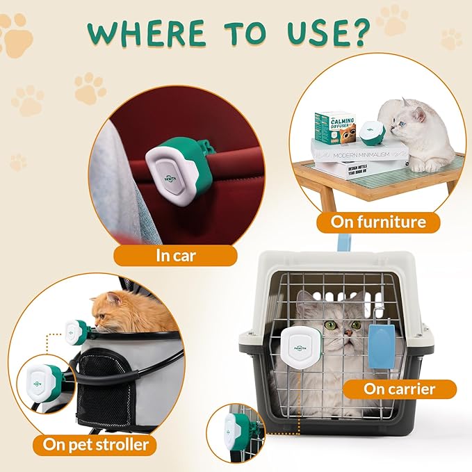 Cat Calming Gel Diffuser for Travel – Pheromone Diffuser for Cats & Kittens to Reduce Anxiety and Stress-Related Behaviors, No Electricity Needed, Long-Lasting Enhanced Calming Aid (Gel,2 Pack)