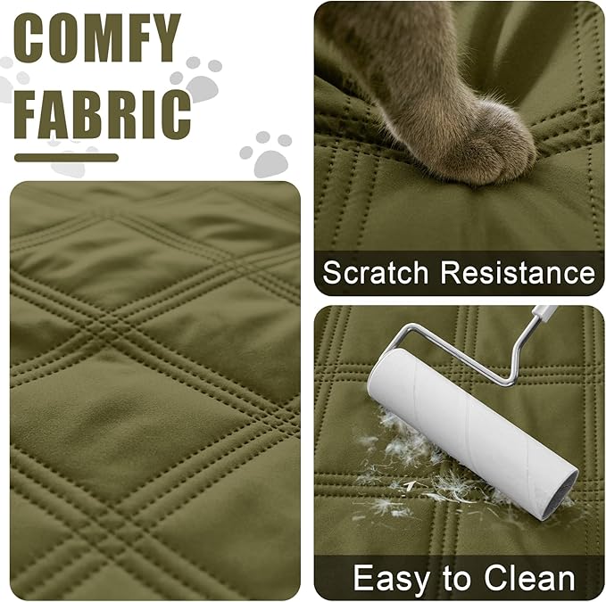 Smiry Waterproof Dog Bed Cover Blanket 30x70, Soft Reversible Pet Blanket, Washable Leakproof Cats Dogs Couch Cover for Sofa, Couch, Furniture, Lattice, Green/Navy