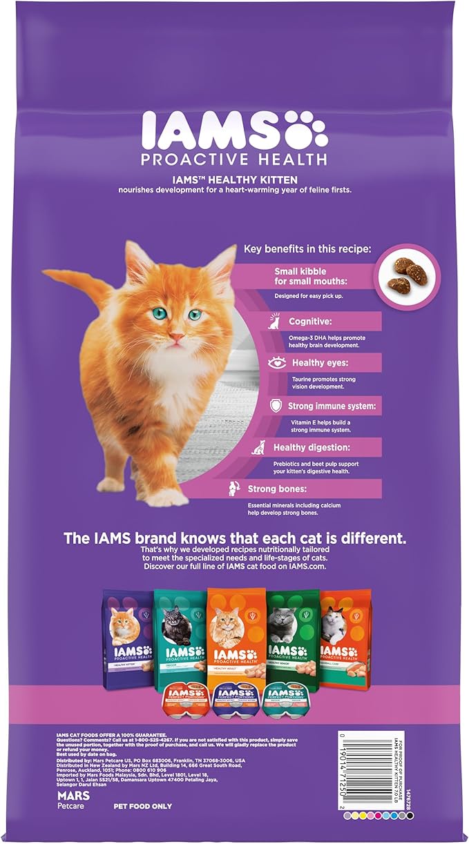 IAMS Proactive Health Healthy Kitten Dry Cat Food with Chicken, 7 lb. Bag