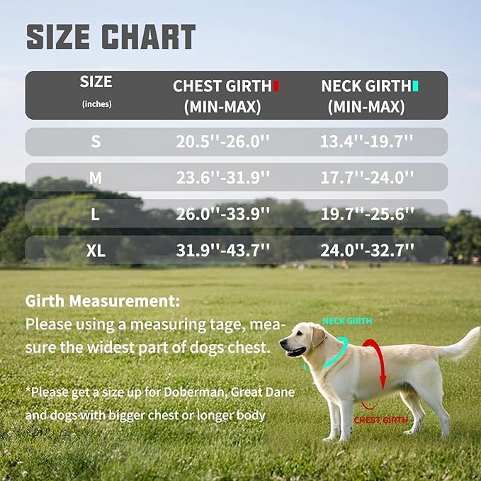 AUROTH Dog Harness and Leash Set, Soft Padded Dog Vest with 5.25FT Dog Leash, No Choke, Easy On Pet Vest, Adjustable Reflective No Pull Dog Harness for Large Dogs, Easy Walking and Training