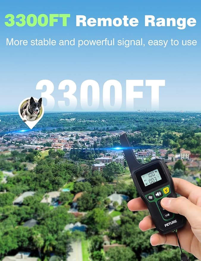 Bark Collar with Remote, 3300Ft 2-in-1 Dog Training Collar with Beep Vibration Static & Auto Mode, IPX7 Waterproof Rechargeable Automatic Bark Collar for 7-120lbs Small Medium Large Dog(2 Pack)