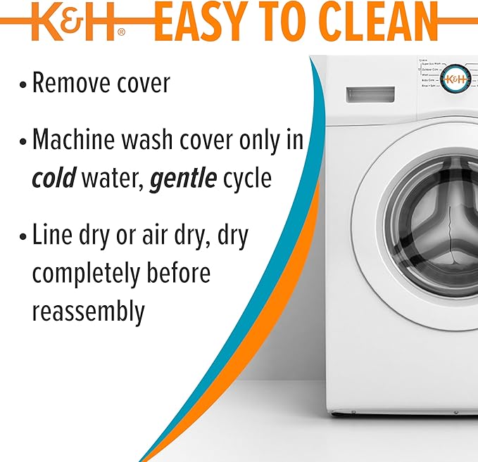 K&H Pet Products Heated Cat Bed Pad for Indoor Cats, Thermo-Kitty Mat Calming Warm Pet Heating Pad for Inside Pets, Machine Washable, Waterproof Heater, Safety Listed - 12.5 X 25in Mocha/Tan