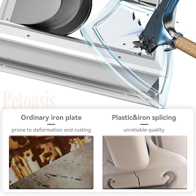 [Petoasis] 3-Flaps Heavy-Duty Dog Door, Rust Proof Aluminum Alloy Frame, Extreme Weather Dog Door Can Block Wind, Snow, and Rainwater Intrusion (Silvery White, XL for Door)