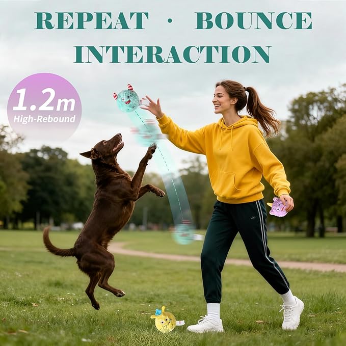 D KING D KING 3Pack Squeaky Dog Balls,2 in1 Funny Puppy Ball Toys,Dog Toy for Small Medium Dogs,Squeezable squeaking Toys,Balls for Games(Monster Ball)