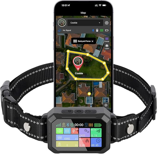 GPS Wireless Dog Fence System - Electric Training Collar with Free App for Dogs (Black)