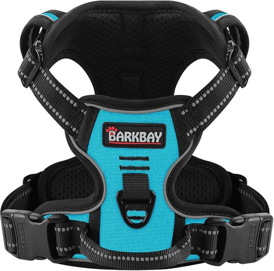 BARKBAY Dog Harness No-Pull Pet Harness Adjustable Outdoor Pet Vest 3M Reflective Oxford Material Vest for Dogs Easy Control for Small Medium Large blue Dogs (M)