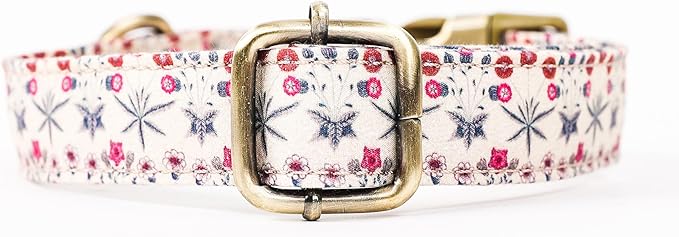 Personalized Dog Collar with Name and Phone Number Engraved,Adjustable Custom Puppy Collar,Organic Cotton Pet Collar for Small Medium Large Boy Girl Dogs