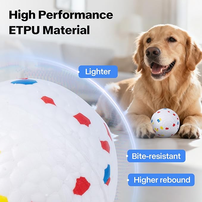 Pet Prime 2.5" ETPU Dog Balls for Upgraded Max Automatic Ball Launcher,6-Pack Durable Lightweight & Bite-Resistant Fetch Toys for Large Dogs,High Bounce & Easy to Clean