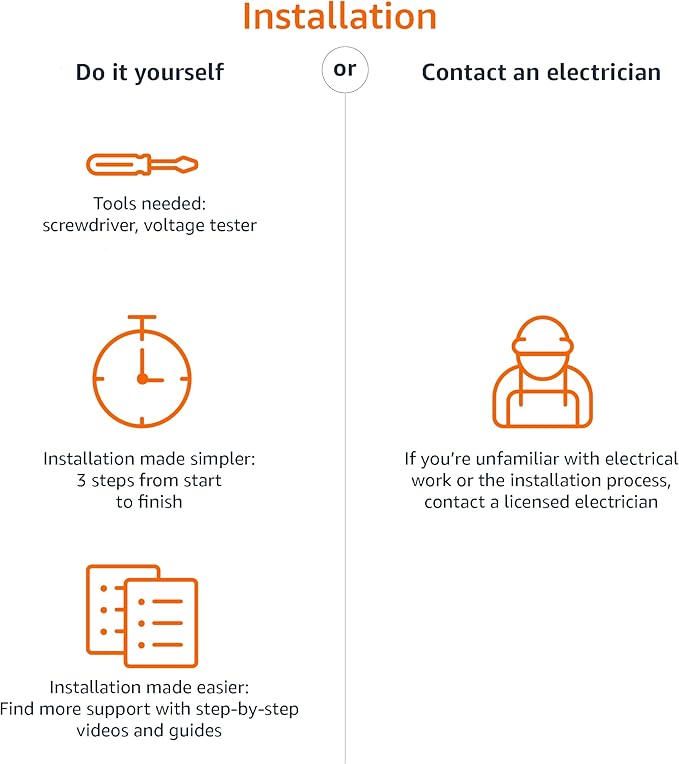 Amazon Basics Smart Dimmer Switch, Single Pole, Works with Alexa Only, 2.4 GHz Wi-Fi, No Hub Required, White