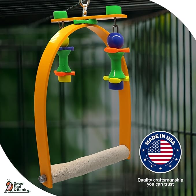 Sweet Feet and Beak Medium Whirly Bird - Perfect Cage Toy Stimulates Visual and Physical Activity - Safe, Non-Toxic, Cage Accessories for Medium Birds
