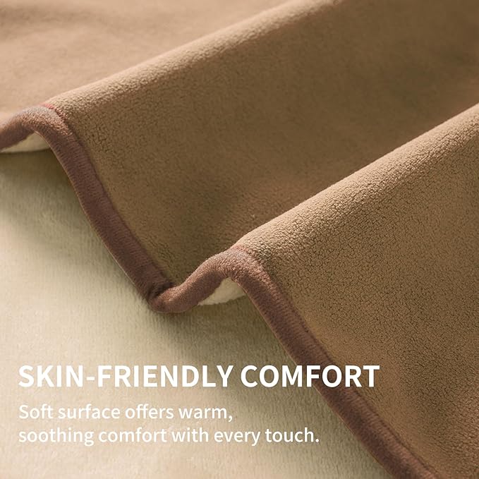 QiyI Waterproof Blanket for Bed Couch Sofa, Small Washable Reversible & Reusable Pet Dog Cat Throw Blanket, Leakproof Stain Resistant Sofa Cover, 40"x60", Brown/Tan