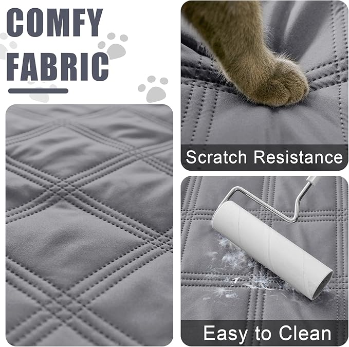 Smiry Waterproof Dog Bed Cover Blanket 40x50, Soft Reversible Pet Blanket, Washable Leakproof Cats Dogs Couch Cover for Sofa, Couch, Furniture, Lattice, Grey/Dark Grey