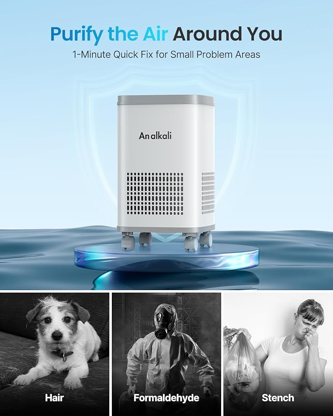 Pet freshens and removes odors for Large Rooms up to 2200 Sq.Ft | alkali Filter & Activated Carbon | Smart PM2.5 Sensor, APP & Remote Control | 3 Washable Filters, LED Display| Odor & Allergy Removal