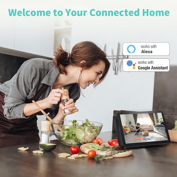 2K Indoor Security Camera, 360° Pan/Tilt AI Human Pet Motion Security Camera, 2.4/5 GHz Night Vision Camera, 2 Way Audio, Compatible with Alexa Google Assistant (3 Months of Cloud Storage)