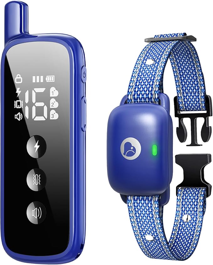 Aikko Dog Shock Collar with Remote - IPX7 Waterproof, 3 Training Modes (Beep, Vibration, Shock), Rechargeable E-Collar for Most Breeds 7-120 lbs, Anti-Bark & Adjustable Humanitarian Training Collar