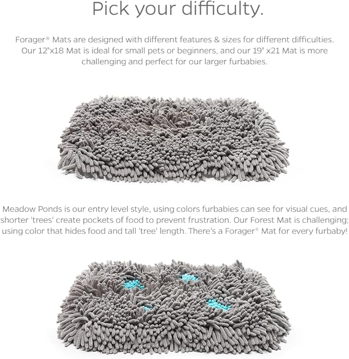 Pet Parents Forager Snuffle Mat with SoftSnout & Non-Slip Backing, Slow Feeder for Large & Small Dogs (Meadow 12")