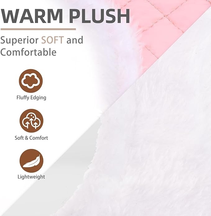 PUPTECK Plush Dog Harness and Leash Set for Small Medium Dogs No Pull Step-in Soft Mesh Puppy Cat Winter Vest Harnesses Reflective at Night Warm, Plush Pink, M