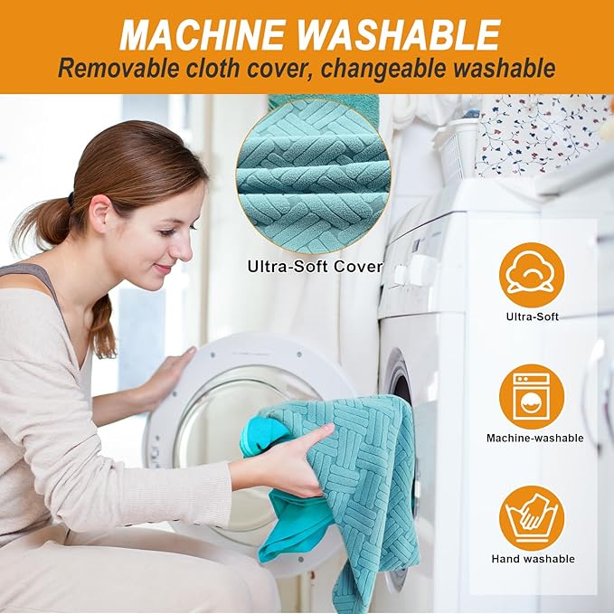 Dog Heating Pad 28x18in, Pet Heating Pad for Dogs with Timer Temperature Control, Waterproof Whelping Mats Heated Dog Bed with Chew Resistant Cord, Soft Cloth Cover