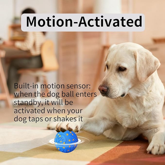 Smart Interactive Dog Toys, Activated Moving, Bouncing, Rotating Ball for Medium/Large Dogs, 2025 E-TPU Material, Motion-Activated Dog Ball to Keep Them Busy, IP54 Waterproof, Christmas Dog Gift