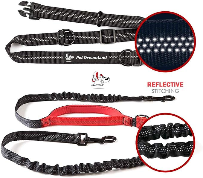 Exquisite Hands-Free Leash for Medium Dogs: Perfect for Active Pet Owners Comfortable, Durable & Ideal for Running, Walking, Hiking. Premium Dog Waist Leash with Bungee. Must-Have Dog Gear