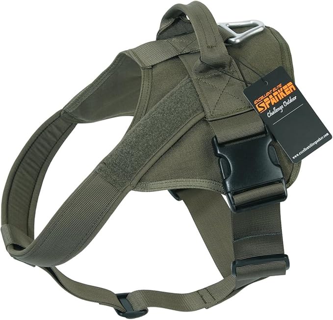 EXCELLENT ELITE SPANKER Tactical Dog Harness Patrol Harness Service Dog Vest Military Dog Vest Working Dog Vest with Handle(Ranger Green-S)