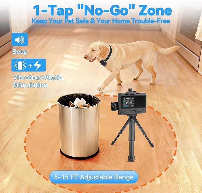 Wireless Dog Fence – Precise Signal 3-in-1 Boundary, Training & No-Go Zone System, Waterproof Collar, 10–120 ft Adjustable Range, 2600 ft Remote, for Indoor & Yard Use, Fits 10–120 lb Dogs