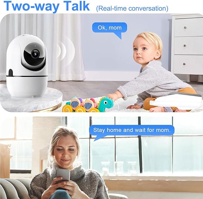 Indoor Security Camera, 5G & 2.4GHz Dog/Puppy/Pet WiFi Security Camera with Phone App, 360° Pan/Tilt Home Cameras Indoor, Smart AI Auto Tracking & Night Vision, US Cloud Storage (2Pack)