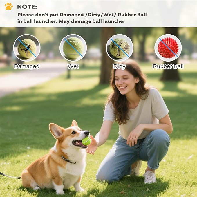 Automatic Dog Ball Launcher, 15 Mini Tennis Balls (2 inch),Ball Thrower Machine for Small Dogs Indoor & Outdoor