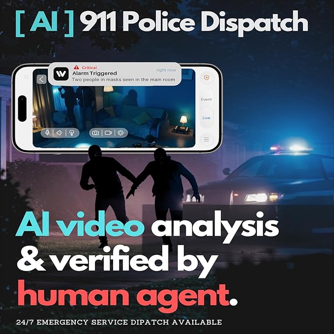 Security Camera Outdoor Wired,5GHz WiFi Camera for Home Security,360°View Two-Way Audio,AI Detection,2K Color Night Vision,Cloud & SD Card,24/7 Continuous Recording,Integrated AI 911 Emergency Alarm