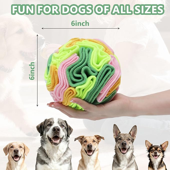 Vibrant Snuffle Ball for Dogs, Playful Color-Mix Slow Feeder Toy, Eye-Catching Interactive Puzzle for Mental Enrichment, Indoor Fun for Small Medium Large Dogs