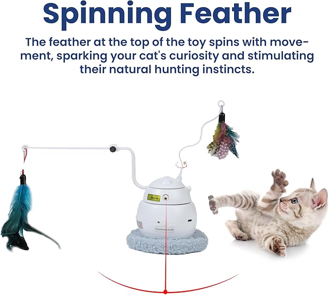 PAWSPIK Interactive 4-in-1 Laser & Hide & Seek Rechargeable Automatic Cat Exercise Toy