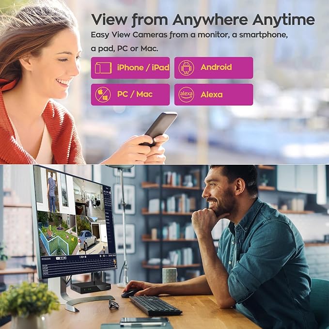 xmartO [AI Tracking Ceiling CAM] 10CH 2K HD Metal Dome PTZ Wireless Security Camera System, 8*Automatic-Follow, 2-Way Audio and Night Vision Camera, 10CH 4K Long Range WiFi 6 Surveillance DVR NVR Kit