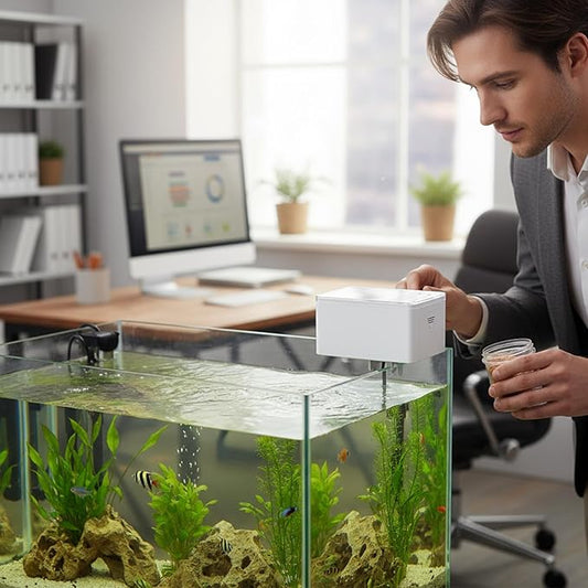 Smart Aquarium Feeder - Automatic Fish Food Dispenser with Battery Powered Timer Tank Feeder for Betta Fish for Freshwater Tropical and Shrimp Easy Setup with Reliable Feeding Schedule Daily