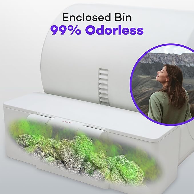 Popur X5 Cat Robot Kitty Litter Box Automatic Self Cleaning for Multiple Large Cats - Core Bundle Best Value Includes Smart Sifting Litter Pan, Odor Control Plastic Waste Bin, Extra Liner & Trash Bags