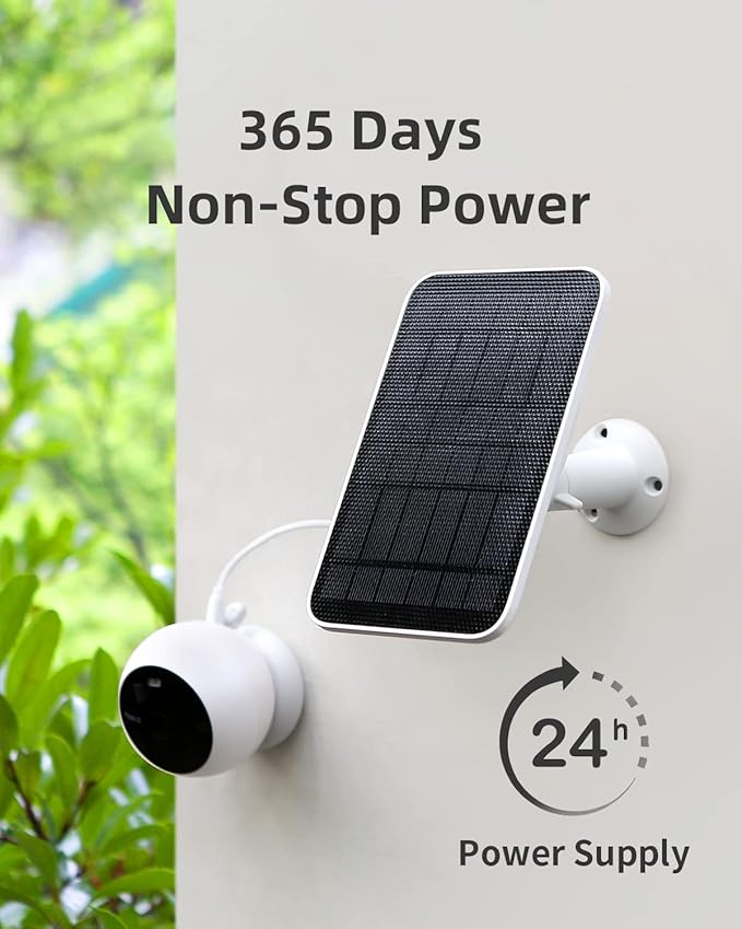 Noorio Home Security System with B200 1080p Wireless Security Camera x1, Solar Panel x1, AI Motion Detection WiFi Indoor Camera, Color Night Vision, 2-Way Talk, Compatible with Alexa