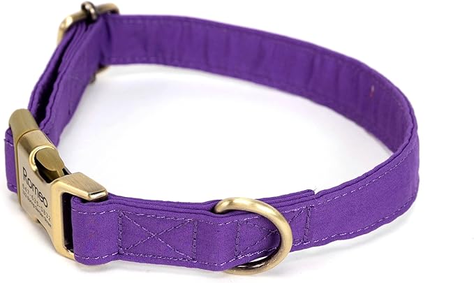 Personalized Dog Collar with Name and Phone Number Engraved,Adjustable Custom Puppy Collar,Organic Cotton Pet Collar for Small Medium Large Boy Girl Dogs