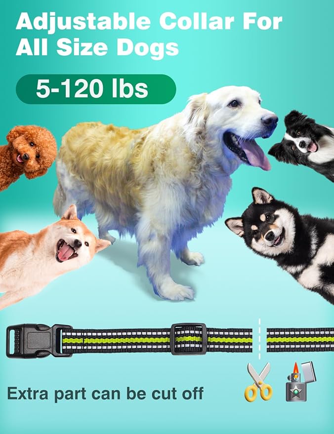 Bark Collar with Remote, 3300Ft 2-in-1 Dog Training Collar with Beep Vibration Static & Auto Mode, IPX7 Waterproof Rechargeable Automatic Bark Collar for 7-120lbs Small Medium Large Dog(2 Pack)