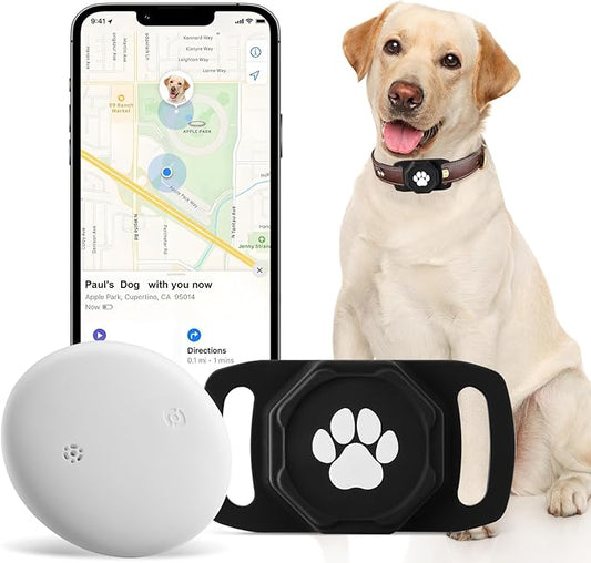 Smart Pet Tracker for Collar - Dog Trackers Pet Location Tracker with Holder, No Monthly Fee, Anti-Lost Tracking Device for Pets,Bag Straps, Compatible with Google Android Only(Not for iOS),Black