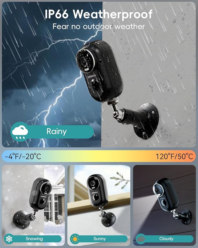 ZUMIMALL Security Cameras Wireless Outdoor, 2 Packs, 2K Cameras for Home Security, Outdoor/Indoor Camera Battery Powered, 2.4G WiFi, Magnetic Mount,3MP Color Night Vision/Siren/PIR/AI/Cloud/Alexa