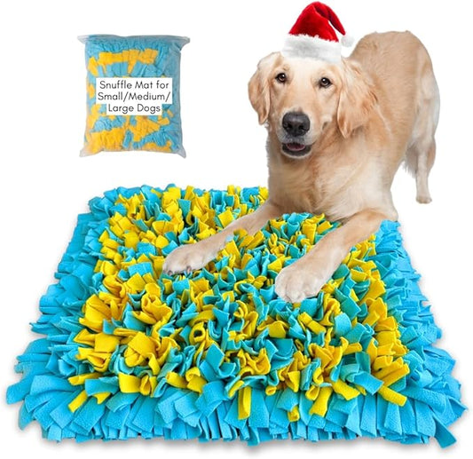 Snuffle Mat for Large Dogs, Slow Feeder Foraging Dog Toy for Stress Relief & Smell Training, Interactive Enrichment to Keep Dogs Busy, for Puppy/Medium/Large Breed, 24x20 Inches