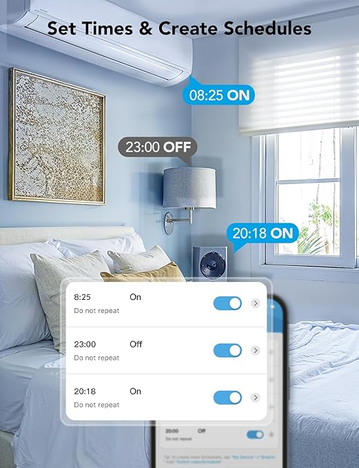 Govee Dual Smart Plug 2 Pack, 15A WiFi Bluetooth Outlet, Work with Alexa and Google Assistant, 2-in-1 Compact Design, Govee Home App Control Remotely with No Hub Required, Timer, FCC and ETL Certified