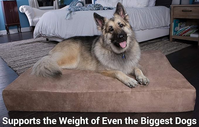 Barker Beds Giant Orthopedic Dog Bed - 7" Memory Foam Mattress - 100-300 lbs - Joint Pain & Arthritis Support - Vet Recommended, Washable Cover - Made in USA - 60"x48"x7" - Charcoal