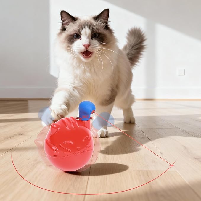 Pet Prime Cat Laser Toy 360° Random Rotation Cat Laser Pointer Toy Rechargeable Automatic Interactive Cat Toy for Bored Indoor Cats/Kittens Self Play