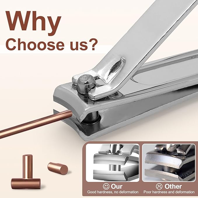 Premium Stainless Steel Nail Clippers Set - Travel Grooming Kit, 10pc Manicure/Pedicure Tools with PU Case - Unisex Gift for Men and Women(C-Red)