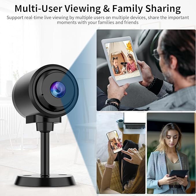 VSTARCAM Tiny Camera for Home Security 1Pcs, 2.4GHz WiFi Portable Battery Operated with IR Night Vision, Human Detection, 136° Wide Angle, Baby Monitor Small Motion Activated Camera