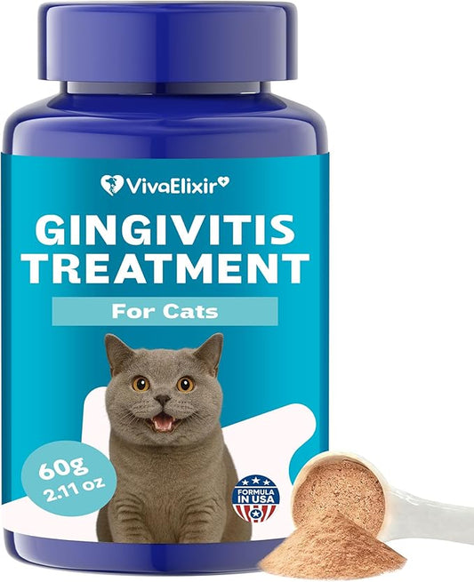Cat Dental Care - gingivitis Treatment - Relieves Bad Breath, Supports Teeth, Gums, Mouth & Digestion, Removes Plaque, Controls Tartar, Promotes Cat Mouth Health, Natural Extracts, 2.11 oz Powder
